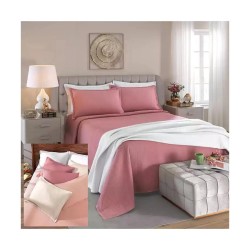 KIT COLCHA KING C/3 PCS AM-1558 LISO DOHLER 250X280 ROSA *5388430