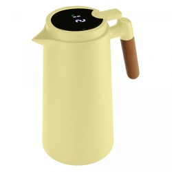 GARRAFA TERMICA PLASTICO C/CABO MADEIRA/TERMOMETRO TAP 1L LYOR MENTA *