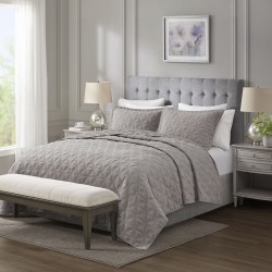 COLCHA CASAL BRISTOL S1 CORTTEX 220X240 *700638 CINZA
