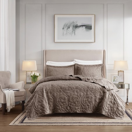COLCHA QUEEN OURO 300 FIOS CORTTEX S2 240X260 *700680 MARROM