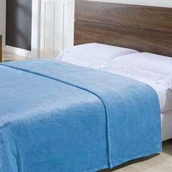 COBERTOR QUEEN TOQUE DE SEDA NC NIAZITEX 220X240 AZUL MALIBU