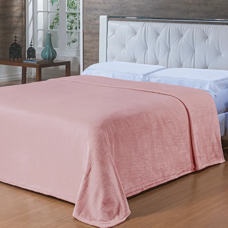COBERTOR QUEEN TOQUE DE SEDA NC NIAZITEX 220X240 ROSE