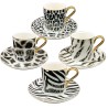 JOGO 8PCS P/CAFE ARETHA PORCELANA C/BORDA DOURADA 100ML *29193 L'HERMI