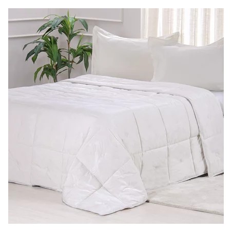 EDREDOM CASAL TOQUE DE PLUMAS 180X220 TESSI LUA