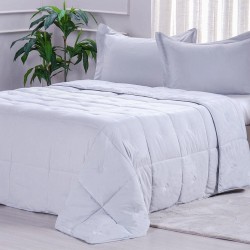 EDREDOM KING TOQUE DE PLUMAS 240X260 TESSI OYSTER