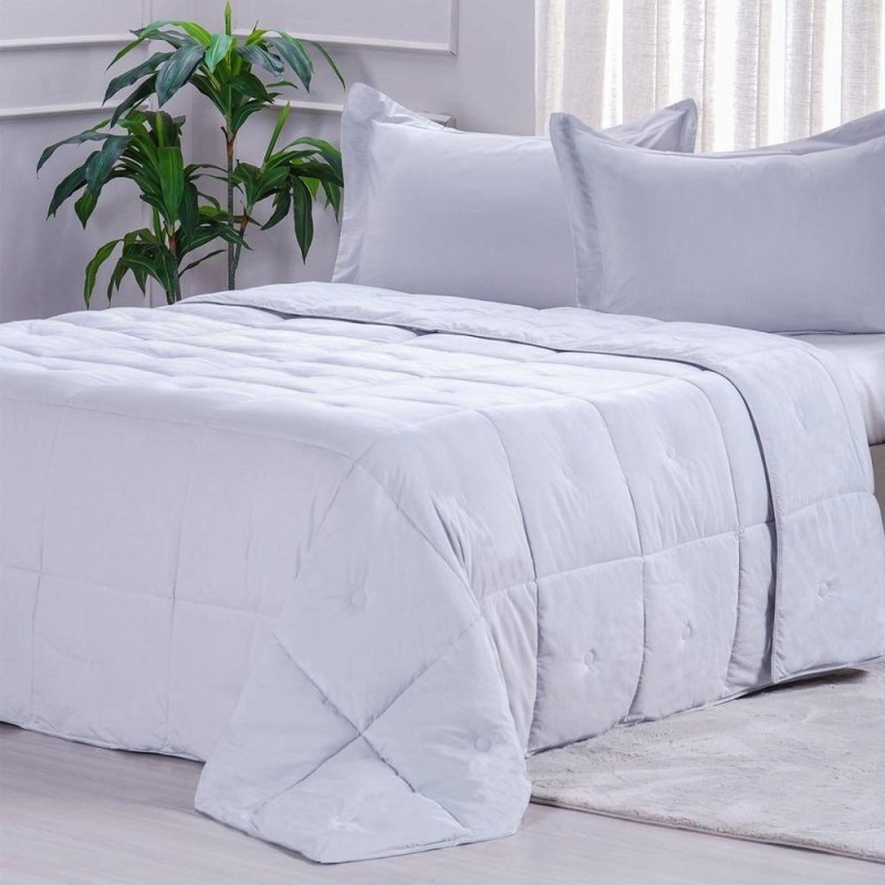 EDREDOM KING TOQUE DE PLUMAS 240X260 TESSI OYSTER
