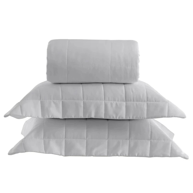 COLCHA CASAL SATINEE SQUARE KACYUMARA 220X240 PRATA *007628.4395.U