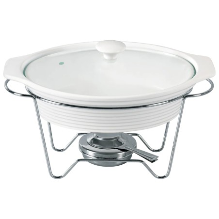 RECHAUD OVAL PORCELANA C/QUEIMADOR 2.3L 37X24.5X22CM *21156 FRACALANZA