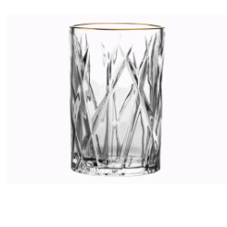 JOGO 6 COPOS ALTOS FOREST CRISTAL C/BORDA DOURADA 350ML A15CM *29668 L