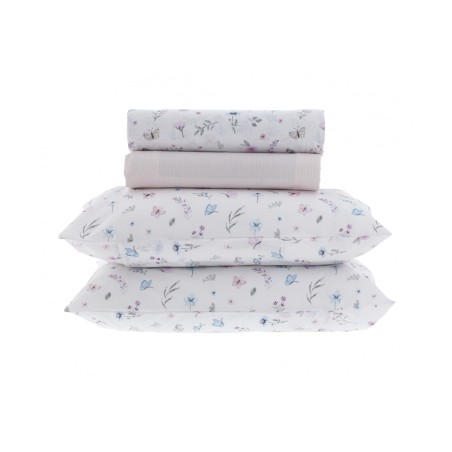 JOGO CAMA CASAL NEW INNOVI 180FIOS KACYUMARA 210X250 MARIPOSY *004078.