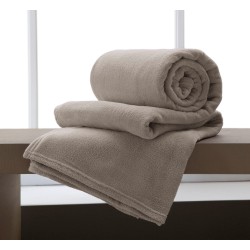 MANTA MICROFIBRA CASAL HOME DESIGN LISA S1 180X220 CORTTEX BEGE
