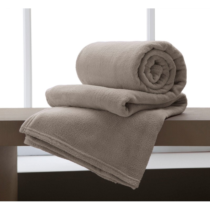 MANTA MICROFIBRA CASAL HOME DESIGN LISA S1 180X220 CORTTEX BEGE