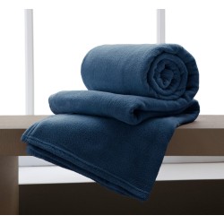 MANTA MICROFIBRA CASAL HOME DESIGN LISA S1 180X220 CORTTEX MARINHO