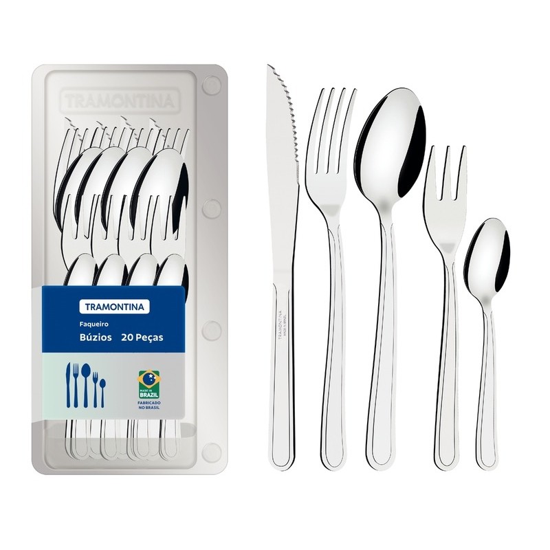 FAQUEIRO BUZIOS ACO INOX 20PCS TRAMONTINA PRATA *23798067