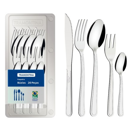 FAQUEIRO BUZIOS ACO INOX 20PCS TRAMONTINA PRATA *23798067