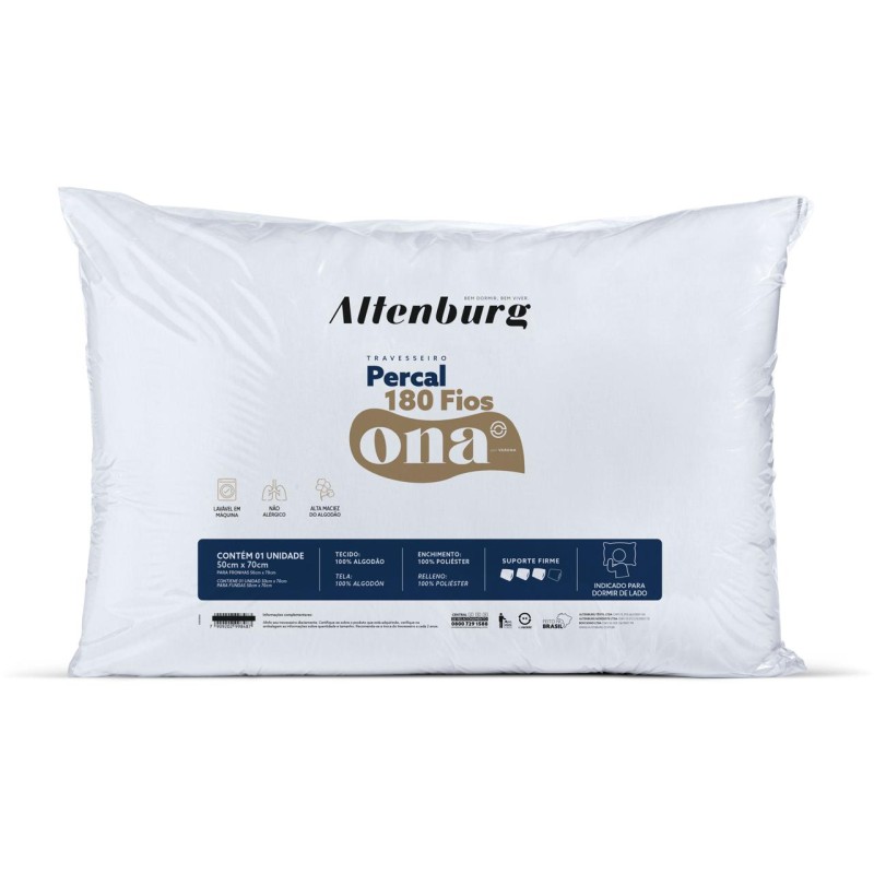 TRAVESSEIRO ONA PERCAL 180 FIOS 50X70CM BRANCO TRAVESSEIRO ONA PERCAL 180 FIOS 50X70CM BRANCO
