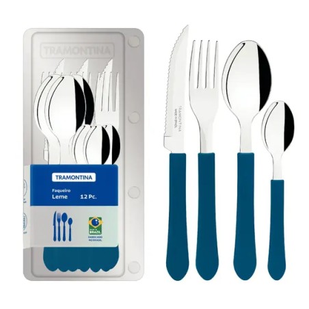 FAQUEIRO INOX 12 PCS LEME TRAMONTINA AZUL *23198915