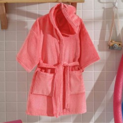 ROUPAO INFANTIL MOD JU-09 KIDS VELOUR C/CAPUZ SALMAO 9974 TAM EGG