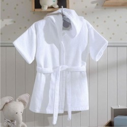ROUPAO INFANTIL MOD JU-09 KIDS VELOUR C/CAPUZ BRANCO TAM G