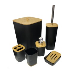 JOGO BANHEIRO 6 PCS PRETO SXCC-5583