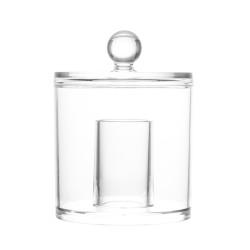 PORTA COTONETE D/ACRILICO LYOR 9.5X9.5X13CM TRANSPARENTE *1166