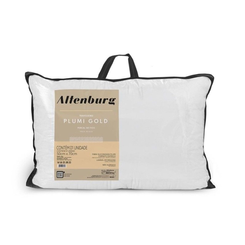 TRAVESSEIRO PLUMI GOLD ALTENBURG BRANCO 50X70