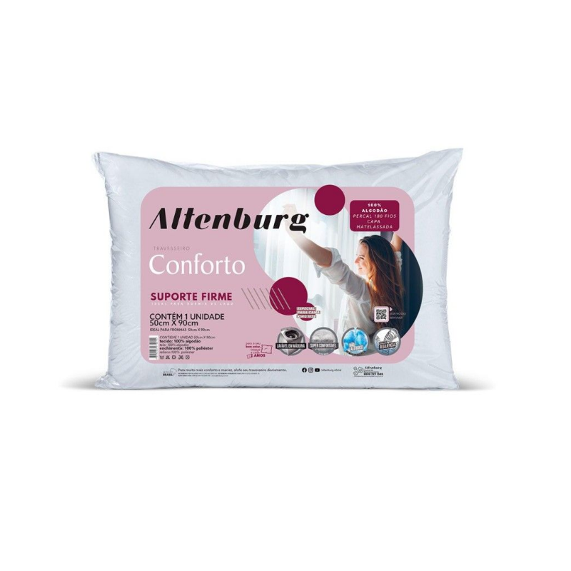 TRAVESSEIRO CONFORTO ALTENBURG BRANCO 50X90