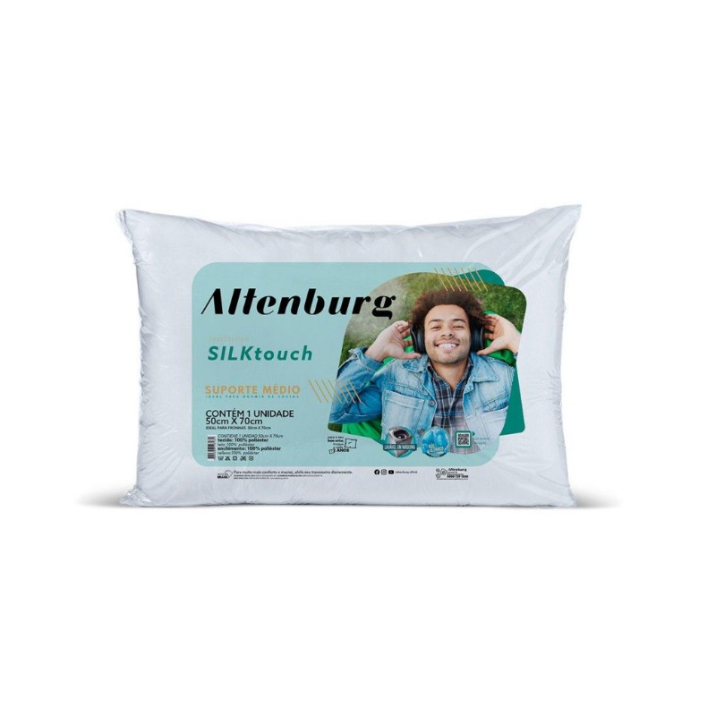 TRAVESSEIRO SILK TOUCH ALTENBURG BRANCO 50X70