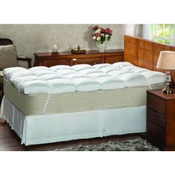 PILLOW TOP FIBRA SILICONIZADA PERCAL 250 FIOS BRANCO KING 193X203X7 57