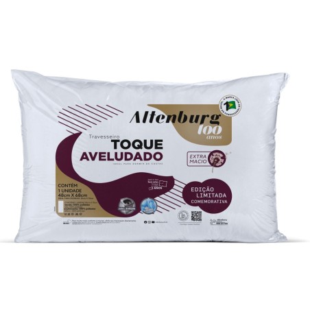 TRAVESSEIRO CENTENARIO TOQUE AVELUDADO  ALTENBURG 48X68CM BRANCO