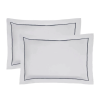 JOGO FRONHA 2PCS FESTONE CLASSICO 200 FIOS KACYUMARA 50X70 BRANCO/MARI