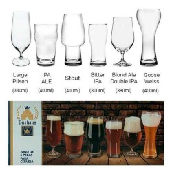 JOGO 6PCS P/CERVEJA CRISTAL BIERHAUS 58033 TRANSPARENTE PADRAO