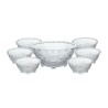 JOGO P/SOBREMESA 7PCS FOLHA VIDRO DYNASTY TRANSPARENTE 27746