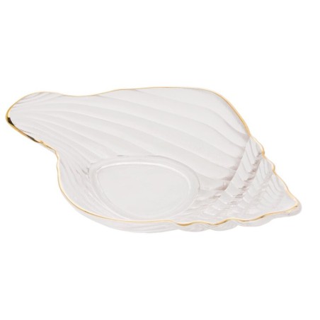 BOWL VIDRO CONCHA C/FILETE DOURADO TROMPETE 20X12CM 61487 WOLFF