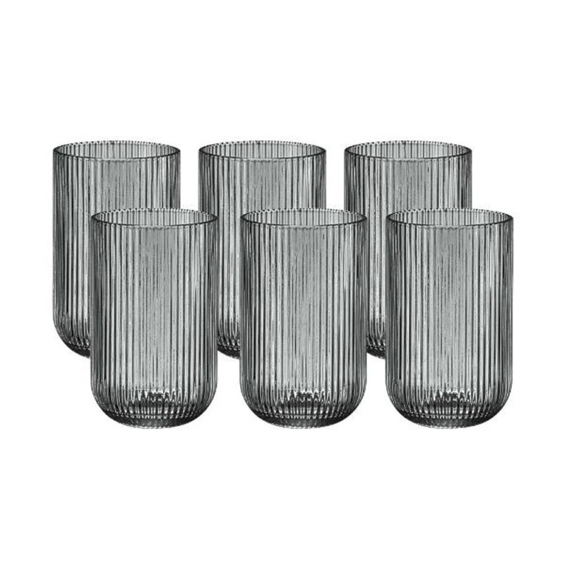 JOGO 6 COPOS CAMERATTA VIDRO 425ML A12.8CM L'HERMITAGE CINZA 29321
