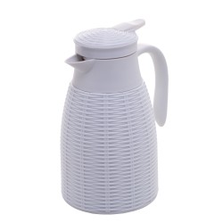 GARRAFA TERMICA D/PLASTICO RATTAN LYOR 1L BRANCO *6836