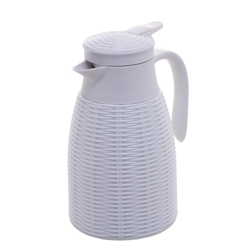 GARRAFA TERMICA D/PLASTICO RATTAN LYOR 1L BRANCO *6836