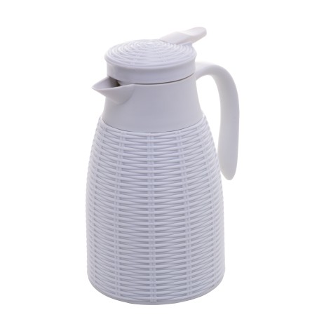 GARRAFA TERMICA D/PLASTICO RATTAN LYOR 1L BRANCO *6836