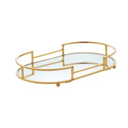 BANDEJA DECORATIVA METAL DOURADA 26X16X4CM *60909 WOLFF