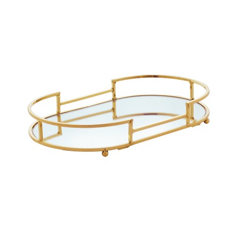 BANDEJA DECORATIVA METAL DOURADA 26X16X4CM *60909 WOLFF