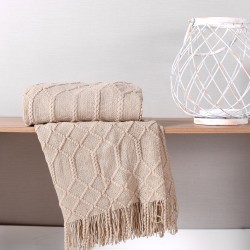 MANTA TRICOT TESSI 127X152CM LATTE