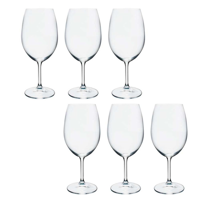 JOGO 6 TACAS AGUA CRISTAL ANNA *58001 BOHEMIA TRANSPARENTE 580ML