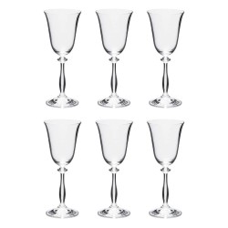 JOGO 6 TACAS VINHO ANGELA 55710 BOHEMIA TRANSPARENTE 185ML