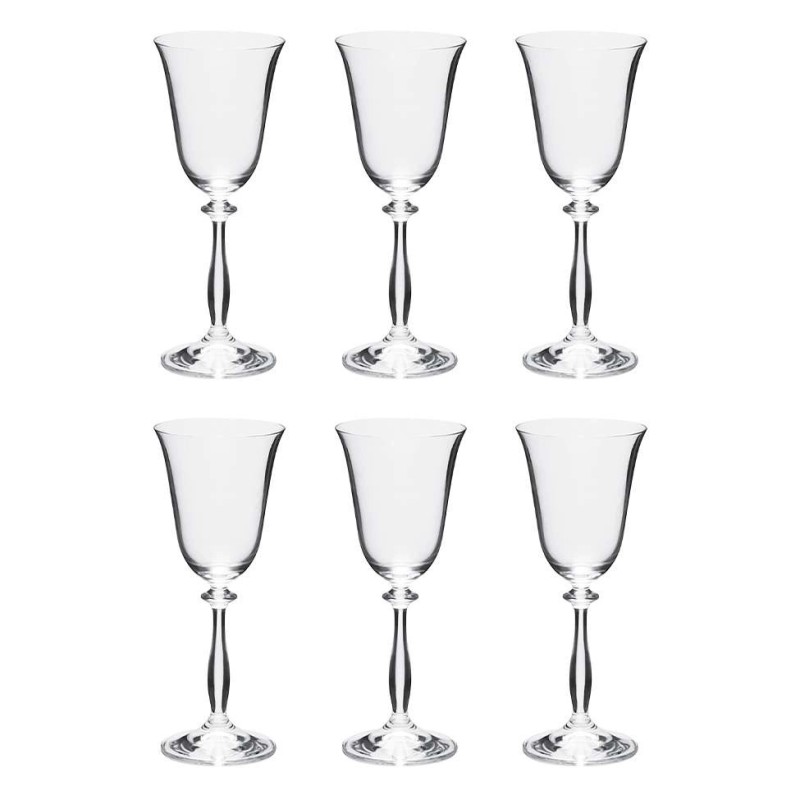JOGO 6 TACAS VINHO ANGELA 55710 BOHEMIA TRANSPARENTE 185ML