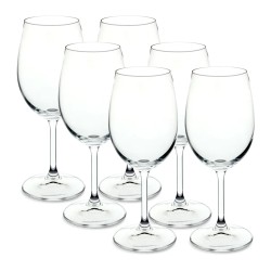 JOGO 6 TACAS VINHO CRISTAL ANNA *58000 BOHEMIA TRANSPARENTE 450ML