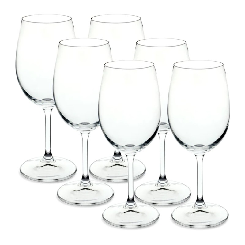 JOGO 6 TACAS VINHO CRISTAL ANNA *58000 BOHEMIA TRANSPARENTE 450ML
