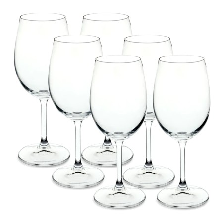 JOGO 6 TACAS VINHO CRISTAL ANNA *58000 BOHEMIA TRANSPARENTE 450ML