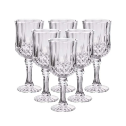 JOGO 6 TACAS VIDRO REQUINTE VINHO 230ML TRANPARENTE 10000567