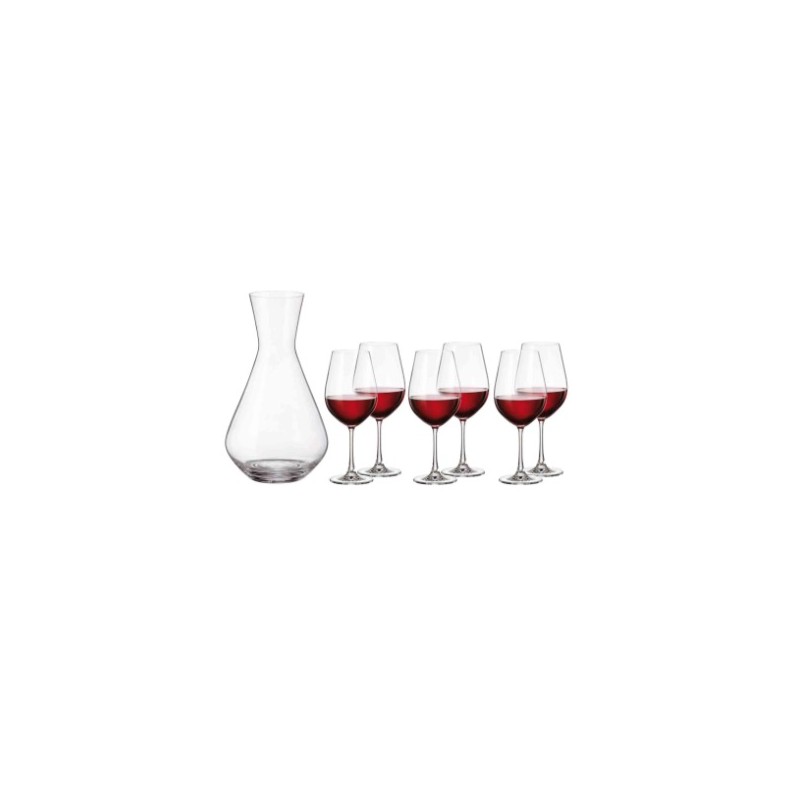 JOGO DECANTER BOHEMIA 1.2L E 6 TACAS INSPIRE 690ML NIAZITEX
