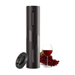 SACA ROLHAS ELETRICO A PILHA EM ABS ACO INOX 5X22CM FRACALANZA PRETO 2